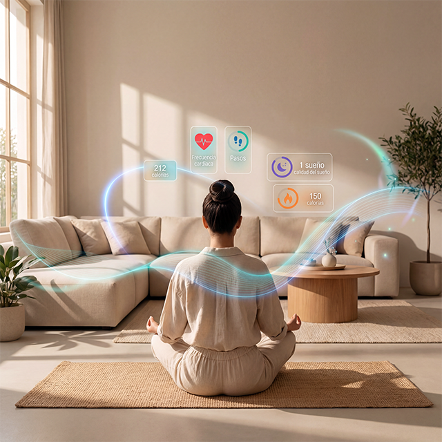 Persona gestionando su salud personal con Qüida — historial médico, citas y alertas preventivas